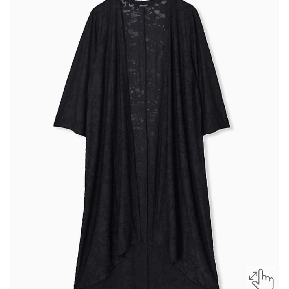 TORRID Size 1 BLACK HACCI HI-LO KIMONO